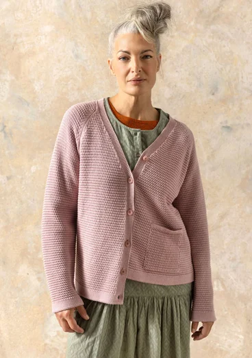 Strickjacke aus Recycling-Baumwolle - rosa sand