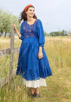 Kleid „Sahara“ aus Bio-Baumwollgewebe - porzellanblau