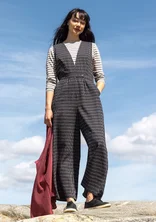 Combi-pantalon tissée "Sally" en coton biologique - noir