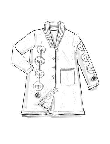 Manteau "Athena" en maille de coton biologique/laine - lait d'amande/écru, non teint