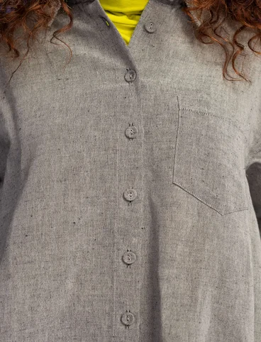 Woven organic cotton/linen shirt - iron grey