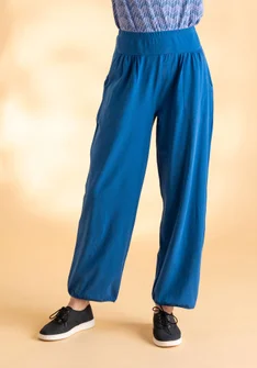 Organic cotton/elastane jersey trousers - porcelain blue