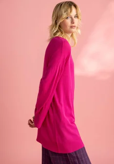 Knit tunic in organic/recycled cotton - pink begonia