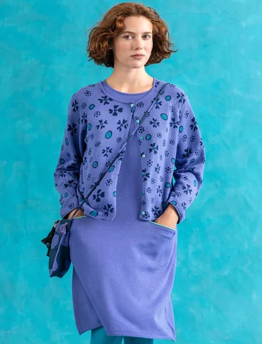 “Iris” knit fabric tunic in organic/recycled cotton - blue lotus