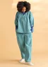 Bluse „Vera“ aus Leinengewebe (teal-gemustert XS)