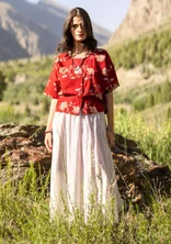 “Rose hip” woven organic cotton blouse - agate red