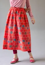 “Paris” woven skirt in organic cotton/silk - flamingo/patterned
