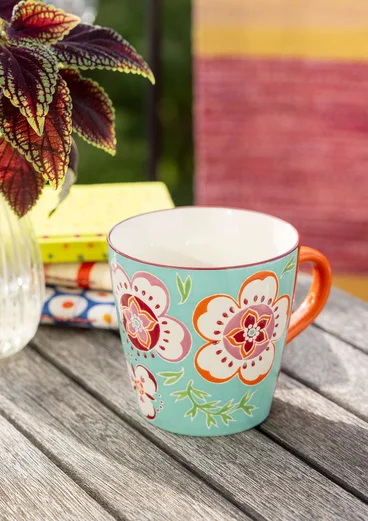 Tasse « Petals » en céramique - vert terne