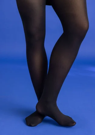 Solid-colored tights in recycled nylon  - black