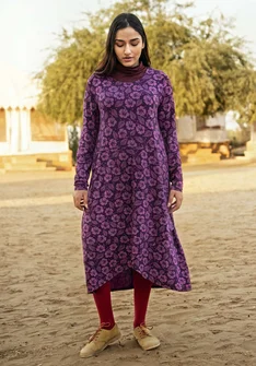 “Hibiscus” jersey dress in lyocell/spandex - allium