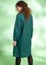 Woven organic cotton/linen dress (bottle green S)