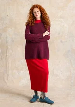 Long jersey skirt in ribbed organic cotton - amaryllis