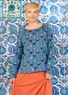 “Mozaik” printed sweater in organic/recycled cotton (light indigo L)