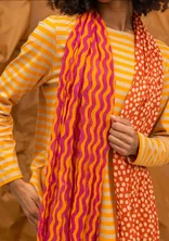 “Frida” patterned shawl in organic cotton - chilli