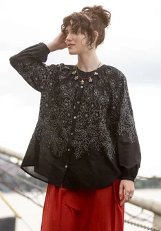 “Emilia” blouse in organic cotton - black