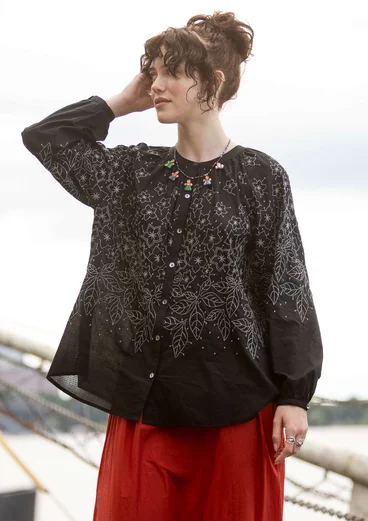 Blouse "Emilia" en coton biologique - noir