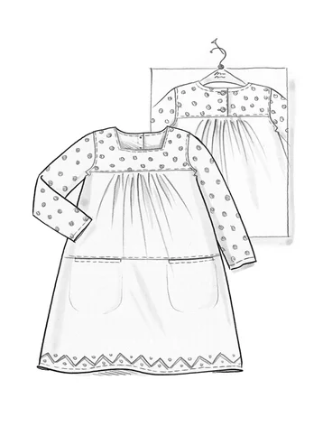 Geweven jurk van biologisch katoen - asperge