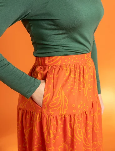 “Irma” woven organic cotton ruffle skirt - chilli