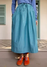“Paris” woven skirt in organic cotton/silk - turquoise