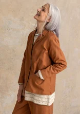 “Esme” woven cotton/linen jacket - acorn