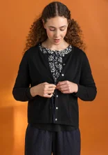 Cardigan in organic/recycled cotton - black
