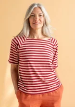 Organic cotton jersey top - lingonberry/pink marble