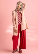 Long cardigan in wool/cotton/alpaca - pink marble