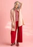 Long cardigan in wool/cotton/alpaca (pink marble S)