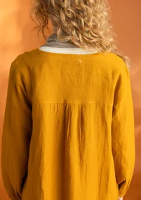 “Asta” woven linen smock blouse - mustard