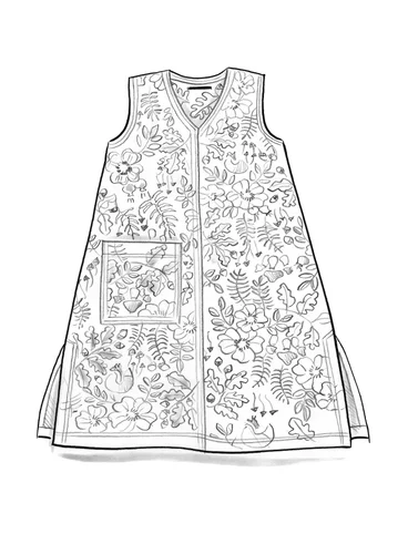 Vevd kjole «Wildwood» i økologisk bomull / lin - svart