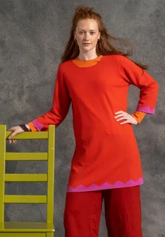Tunic in wool/cashmere - lava red