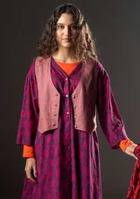 Woven vest in organic cotton - dusty red