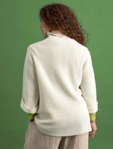 Lambswool blend polo-neck sweater - undyed