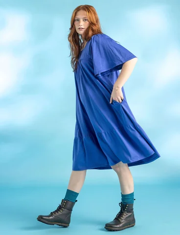 Tricot jurk van katoen/modal - briljantblauw