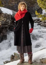 “Nootka” organic cotton/recycled polyester velour dress - black