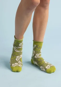 Chaussettes ”Rosalie” en coton biologique - kiwi