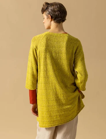 Knit sweater in linen/recycled cotton - lime green