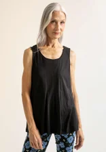 Jersey tank top in organic cotton - black