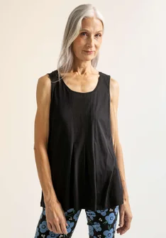 Organic cotton jersey tank top - black