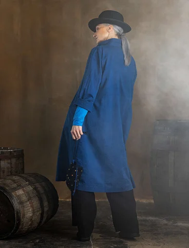Robe "Earth" en tissu de coton biologique/lin - bleu indigo