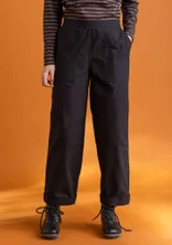 Woven organic cotton twill trousers - black