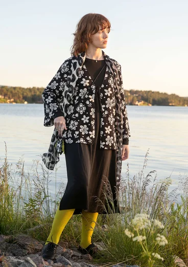 “Flora-Li” cardigan in organic/recycled cotton - black