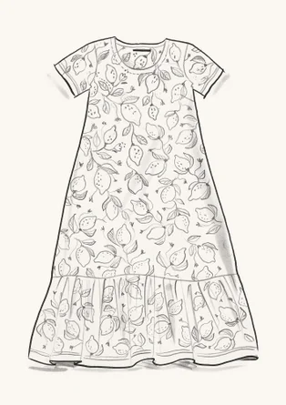 “Luisa” jersey dress in organic cotton - ecru