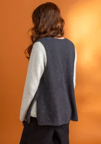 Knit waistcoat in an alpaca blend - dark ash grey/melange