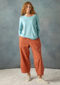 “Pavement�” woven organic cotton trousers - apricot