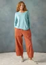 “Pavement” woven organic cotton trousers (apricot S)