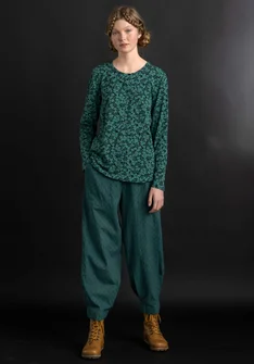 Woven pants in organic cotton dobby1 - opal green