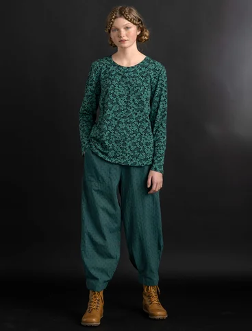 Woven pants in organic cotton dobby1 - opal green