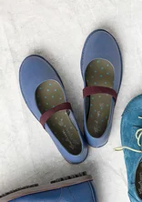 Ballerina flats in nappa - mountain blue