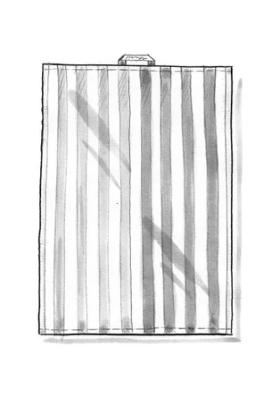 “Wire” kitchen towel in organic cotton - meadow stream